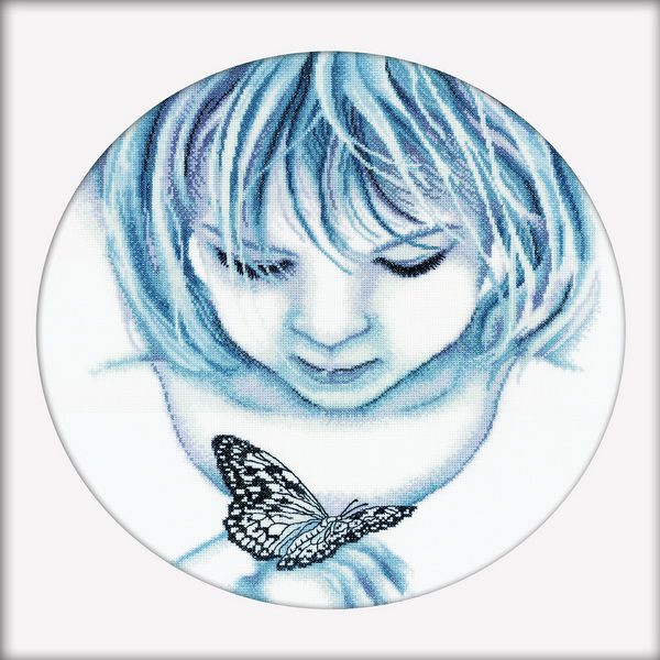 Набор для вышивания крестом РТО "Девочка и бабочка" М176
