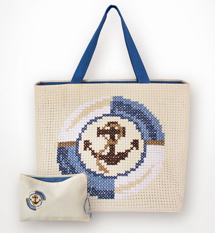 BAG003 Luca-S Набор для вышивания сумки 34х37см с кошельком 18х13см "Якорь"