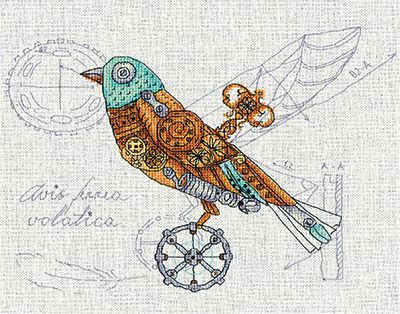  Набор для вышивания крестом PANNA "Птица механическая" М-1871