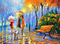 GX 9976 Девушка с собачкой, худ. Дмитрий Спирос (Paintboy)