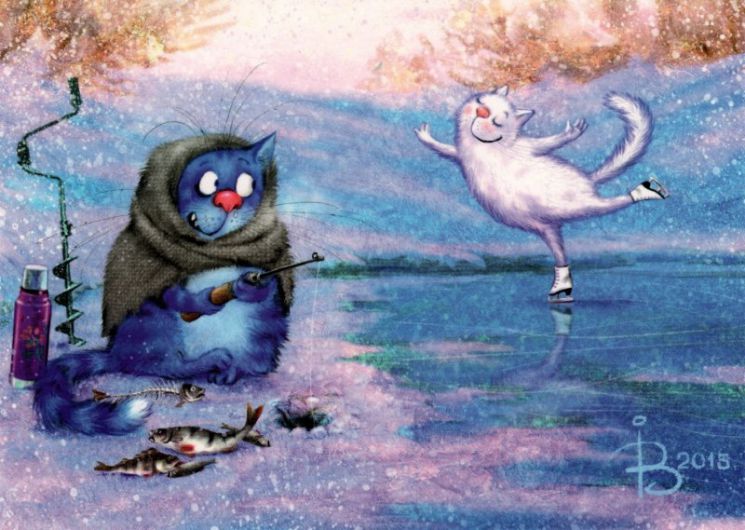 Картина по номерам Paintboy "Синие коты. На реке" GX3952 