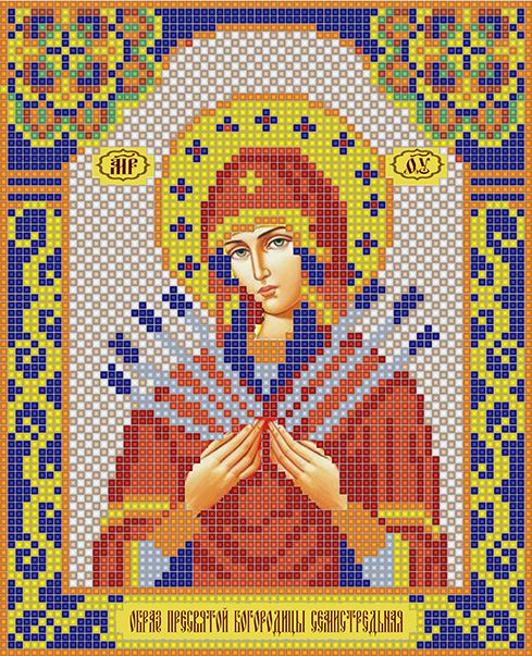 ИМА4-006 Алмазная мозаика ТМ НАСЛЕДИЕ "Пресвятая Богородица Семистрельная"