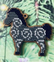  Сами с усами. Набор для вышивания "Пони серый в белое колечко" 7,5х7,5 см, арт. С189-01