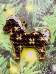 Сами с усами. Набор для вышивания "Пони шоколадный с золотом" 7,5х7,5 см, арт. С189-03