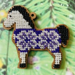 Сами с усами. Набор для вышивания "Пони белый с фиолетовым" 7,5х7,5 см, арт. С189-05 