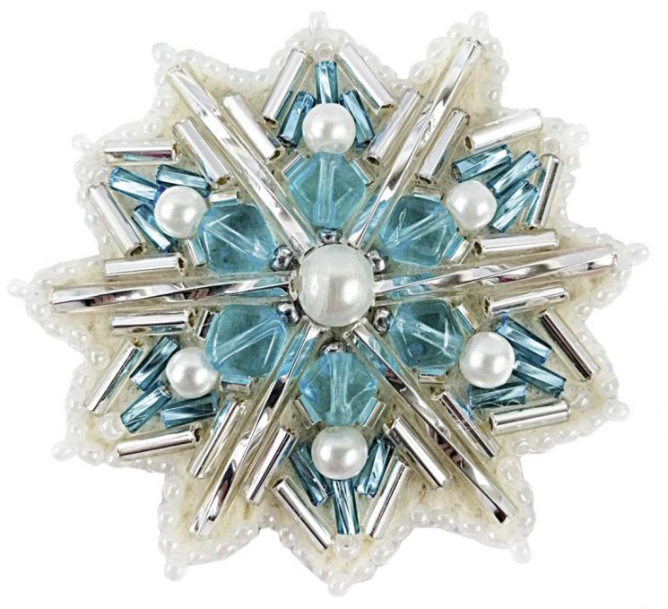 БП-252 Набор для изготовления броши Crystal Art "Снежинка"