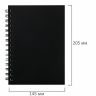 Скетчбук, белая бумага 160 г/м2, 145х205 мм, 60 л., гребень, твёрдая обложка ЧЕРНАЯ, BRAUBERG ART, 115072