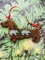 Набор для вышивания "Такса "Мишкин Новый год", 10х6, арт. С007-09 