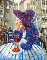 GX25109 Картина по номерам Paintboy "Девушка в кафе"