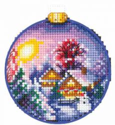 Н-27 Набор для вышивания Сделай Своими Руками "Новогодние шары. Зимний пейзаж"