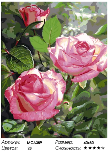  Картина по номерам Paintboy "Нежные розы" МСА359